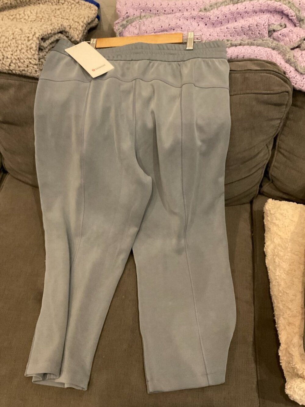 Lululemon NWT Wide Leg Pants Gray Size 14 Drawstring Waist - Picture 4 of 5